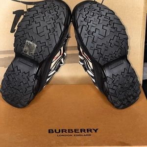 Vintage Check Cotton and Leather Sneakers